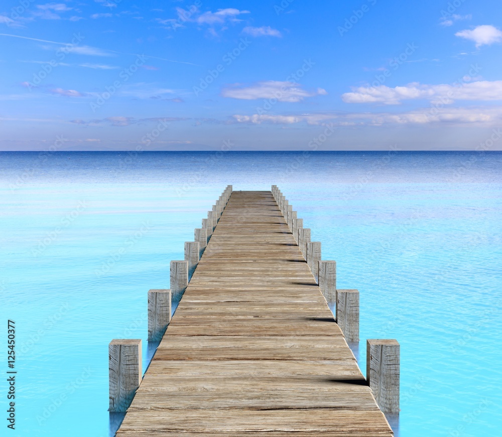 Dock in the sea. 3d illustration Dock in the sea. 3d illustration