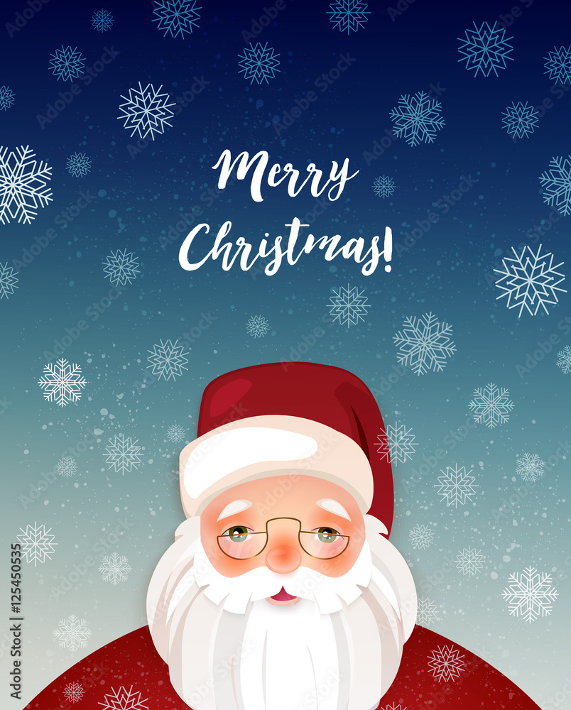 Kindly Santa Claus.Vector template with copy space Kindly Santa Claus.Vector template with copy space