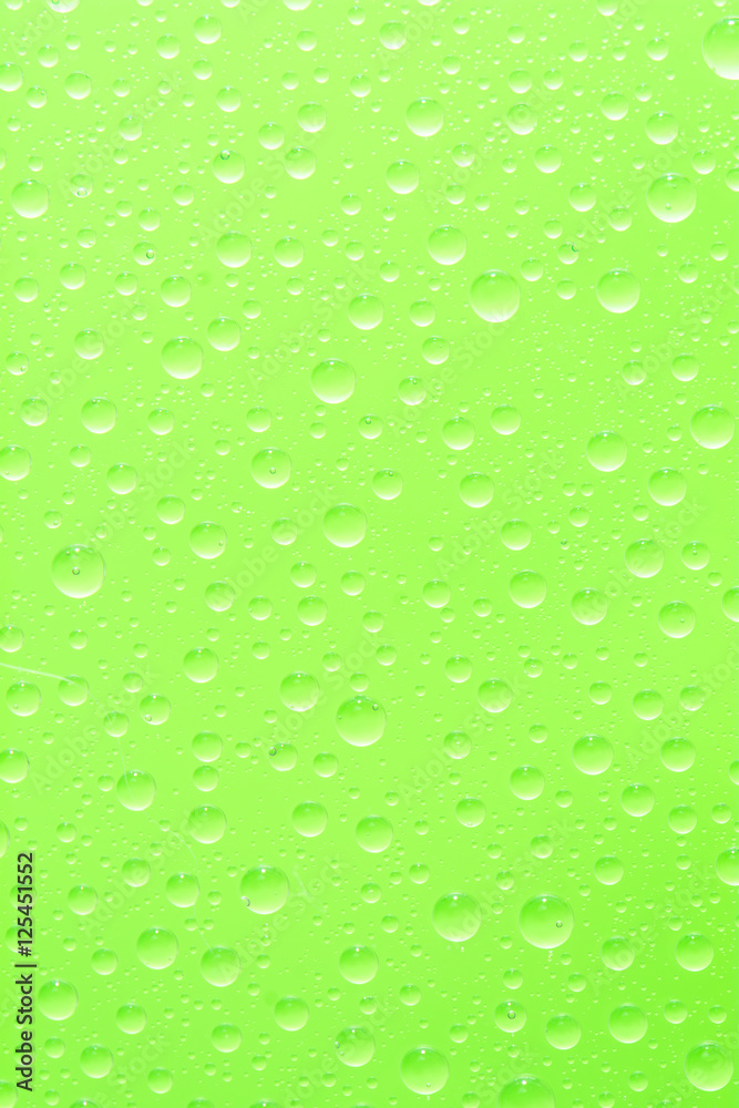 water drop on green background