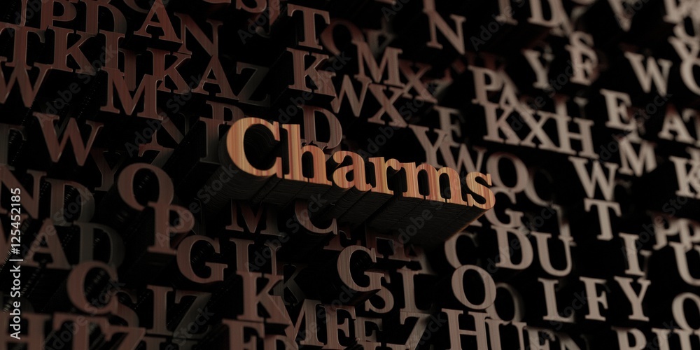 Charms - Wooden 3D rendered letters/message. Can be used for an online banner ad or a print postcard. Charms - Wooden 3D rendered letters/message. Can be used for an online banner ad or a print postcard.