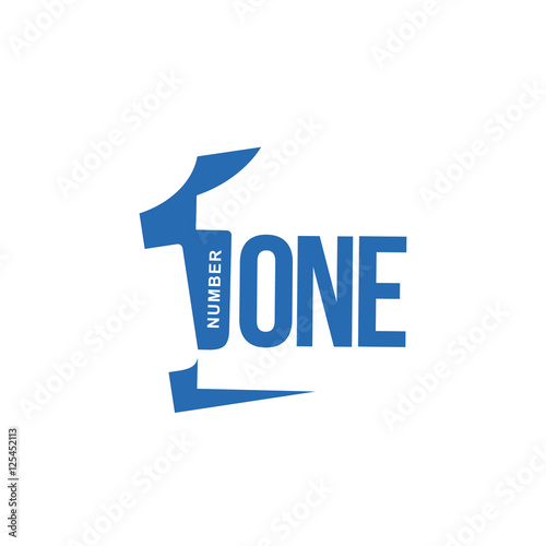 blue and white number one diagonal logo template, vector illustrations isolated on white background. Graphic logo with diagonal logo with three dimensional number one