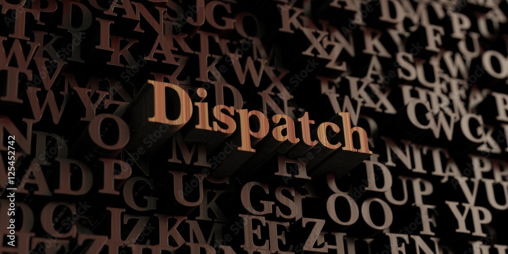 Dispatch - Wooden 3D rendered letters/message. Can be used for an online banner ad or a print postcard. Dispatch - Wooden 3D rendered letters/message. Can be used for an online banner ad or a print postcard.