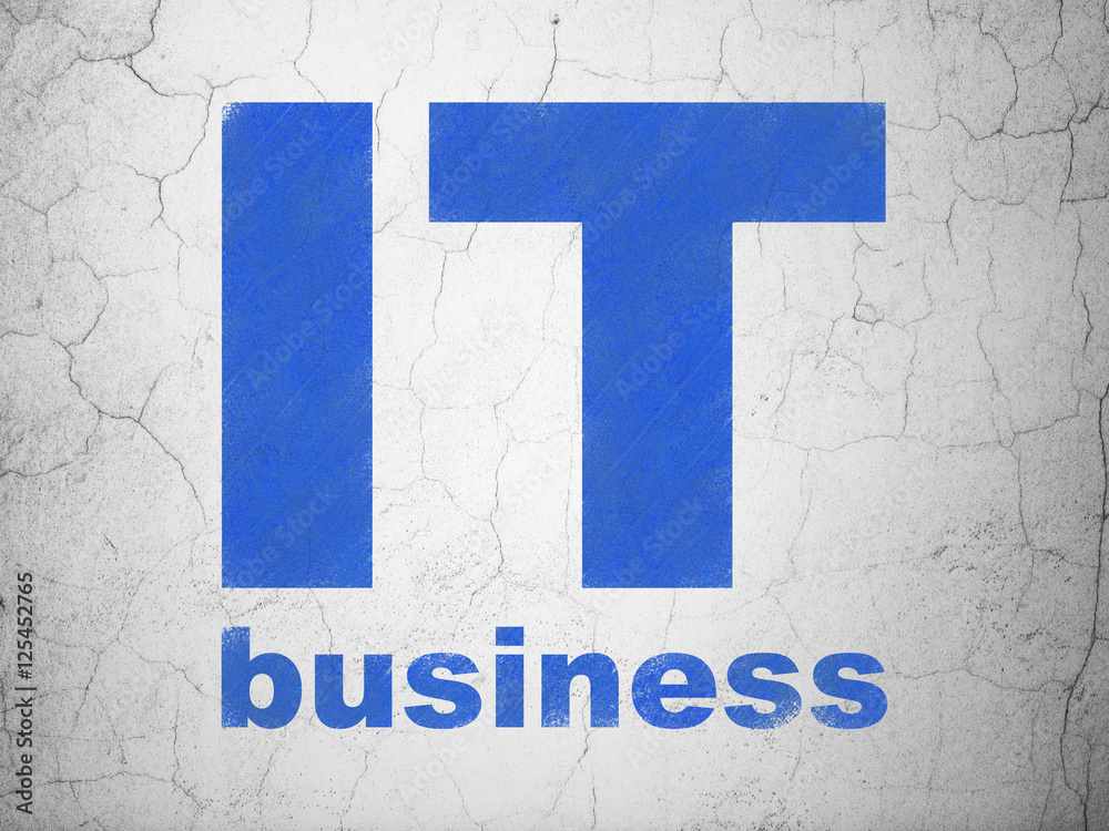 Obraz premium Finance concept: IT Business on wall background