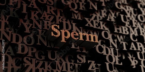 Sperm - Wooden 3D rendered letters/message. Can be used for an online banner ad or a print postcard.