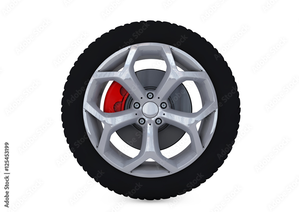 Car Wheel. Concept design. 3D render. Car Wheel. Concept design. 3D render.