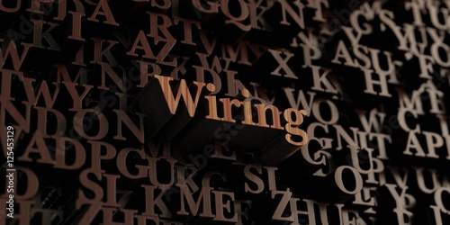 Wiring - Wooden 3D rendered letters message.  Can be used for an online banner ad or a print postcard.