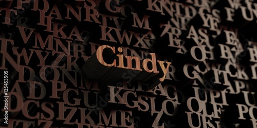 Cindy - Wooden 3D rendered letters/message.  Can be used for an online banner ad or a print postcard. photo