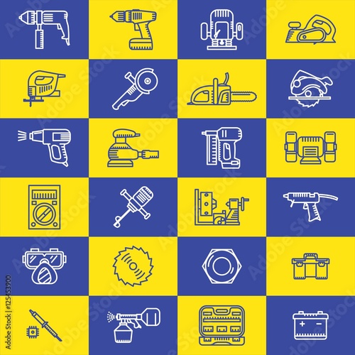 Icons of various electric tools