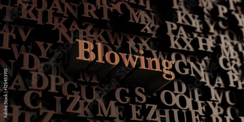 Blowing - Wooden 3D rendered letters/message. Can be used for an online banner ad or a print postcard.
