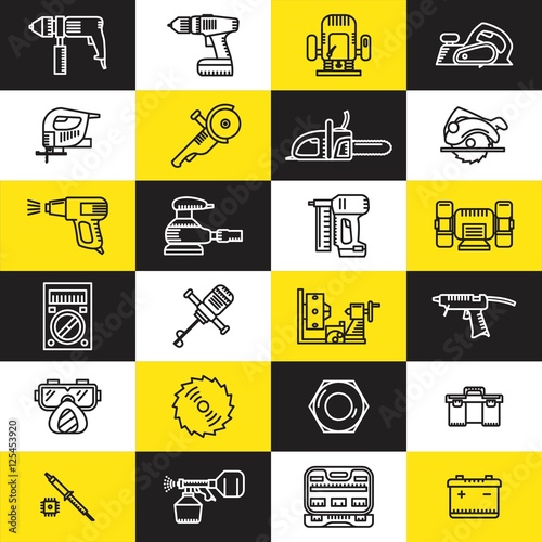 Icons of various electric tools