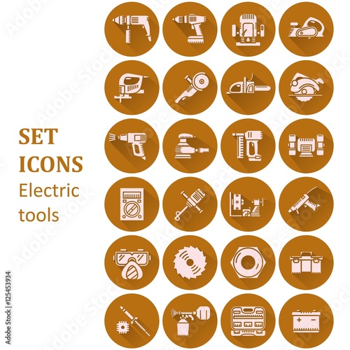Icons of various electric tools