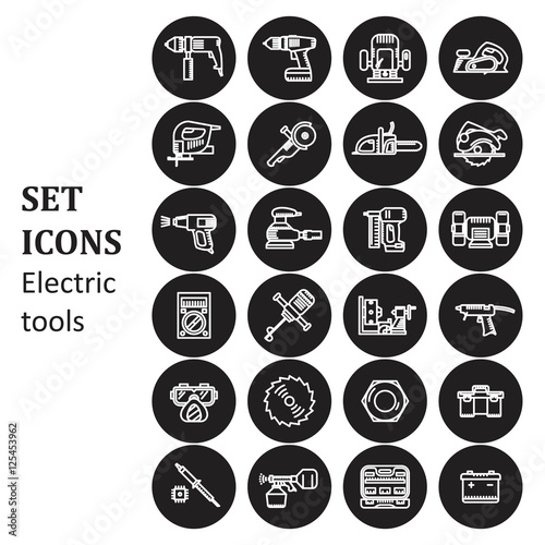 Icons of various electric tools