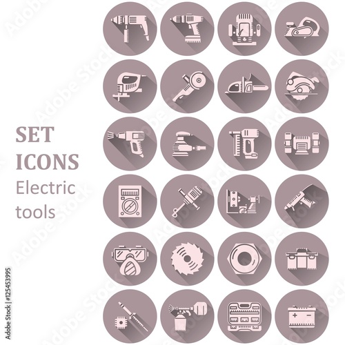 Icons of various electric tools