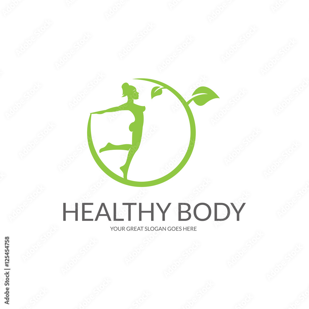Healthy body logo. Design concept for sport, spa, yoga etc. Easy to edit,  change size, colour and text. Stock Vector | Adobe Stock