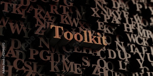 Toolkit - Wooden 3D rendered letters/message. Can be used for an online banner ad or a print postcard.