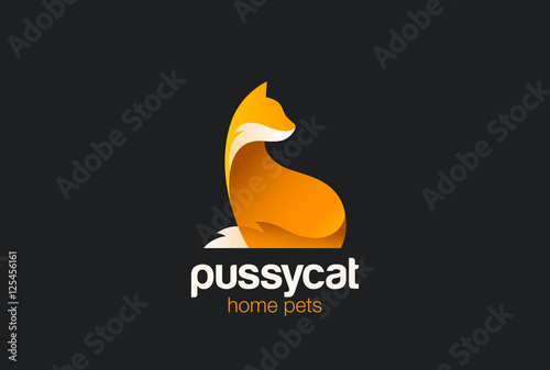 Cat Logo design vector. Home pets care veterinary clinic icon