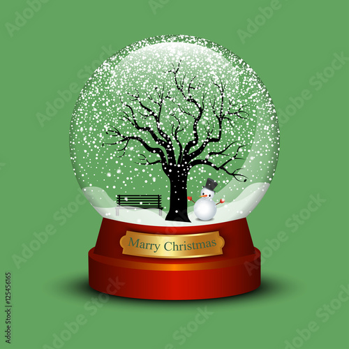 Snow globe with christmas snowman