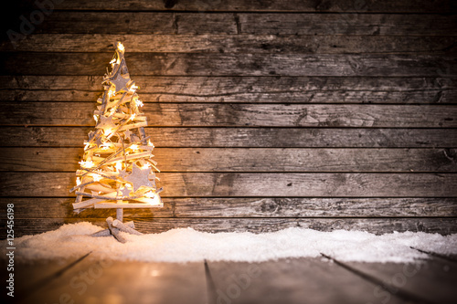 Christmas decoration on woo...