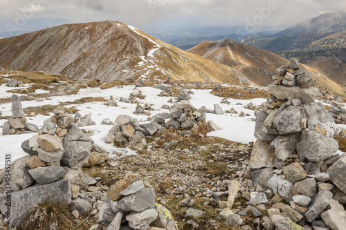 Rocks tower on Malolaczniak top - Tatras Mountains.