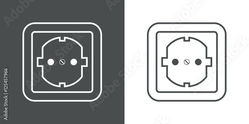 Icono plano silueta enchufe electrico gris