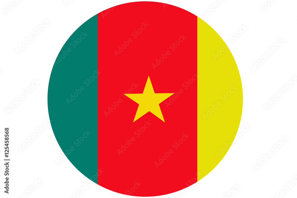 Cameroon flag ,Cameroon national flag illustration symbol.Circle flag illustration design Cameroon flag ,Cameroon national flag illustration symbol.Circle flag illustration design