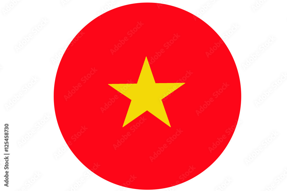 Vietnam flag ,Vietnam national flag illustration symbol. Circle flag illustration design Vietnam flag ,Vietnam national flag illustration symbol. Circle flag illustration design