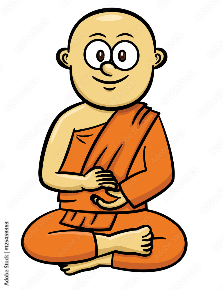 Buddhist Monk Cartoon Stock Vector | Adobe Stock