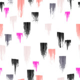 Vector hand painted abstract brush strokes pattern. Seamless repeat trendy background in pink, grey, black