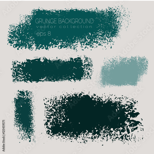 Grunge background vector collection. Set of paint roller-brush stains