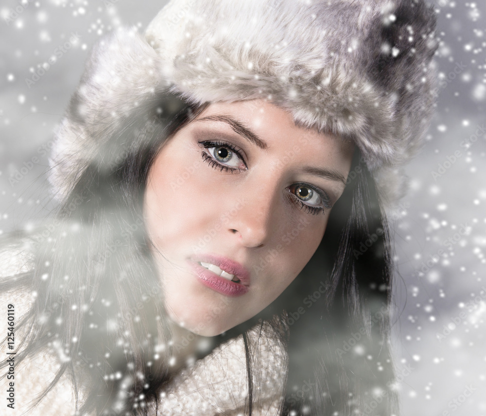 Winter woman Blowing Snow. Christmas Girl. Winter woman Blowing Snow. Christmas Girl.