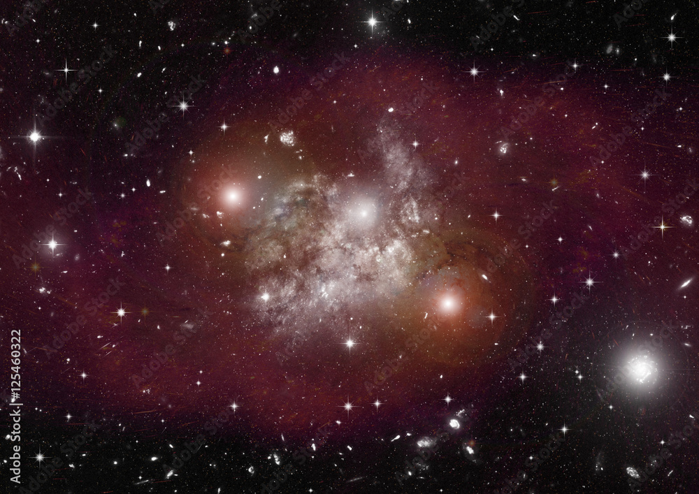 Stars, dust and gas nebula in a far galaxy Stars, dust and gas nebula in a far galaxy