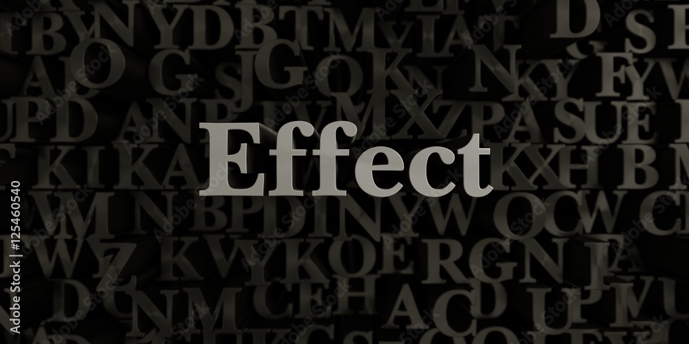 Effect - Stock image of 3D rendered metallic typeset headline illustration.  Can be used for an online banner ad or a print postcard.
