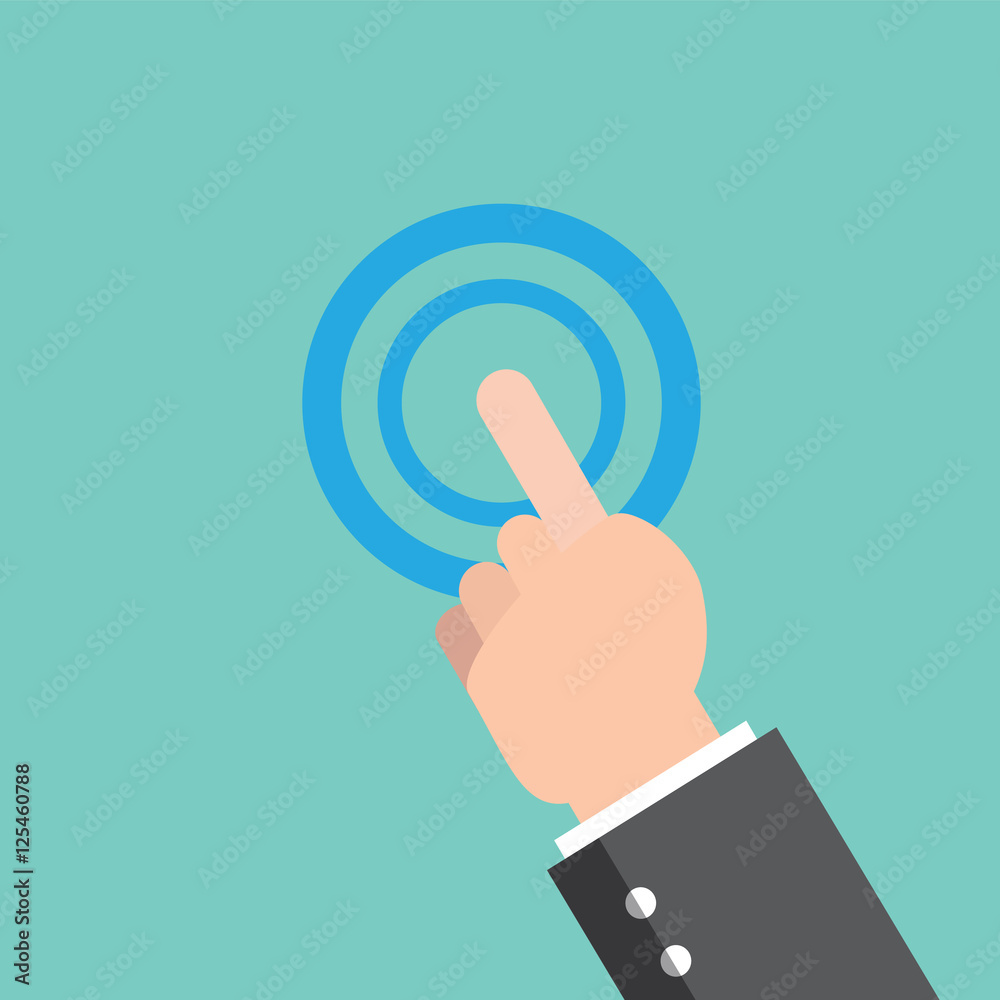 Hand touch, tap gesture - vector illustration Hand touch, tap gesture - vector illustration