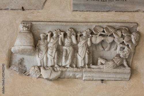 Architectural details of basilica di Santa Maria in Trastevere in Rome, Italy photo