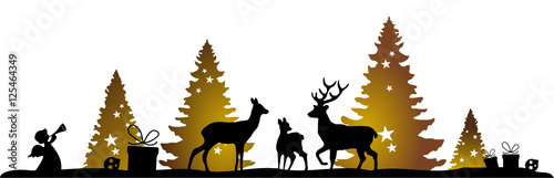 Winterlandschaft mit Hirschen