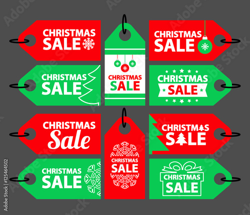 christmas sale price tag design set