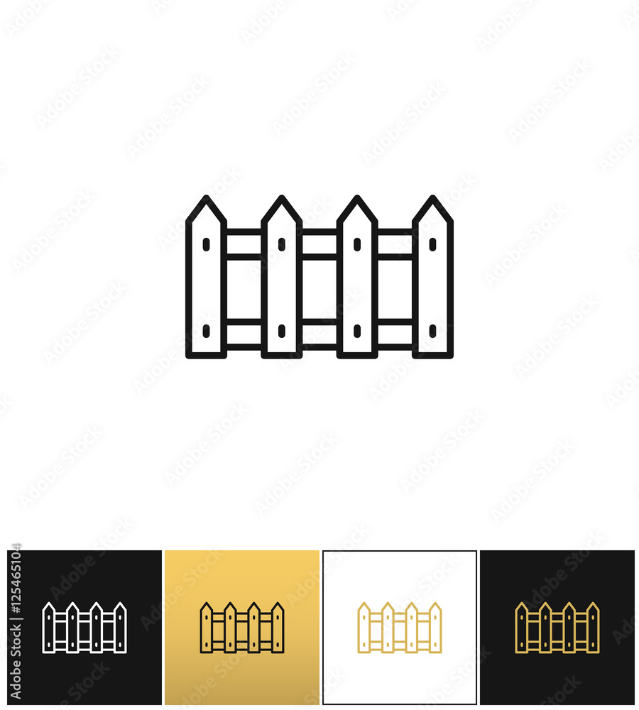 Fence or wood picket line vector icon