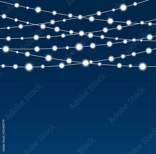 Garland Star Bulbs Stars. New Year Christmas.