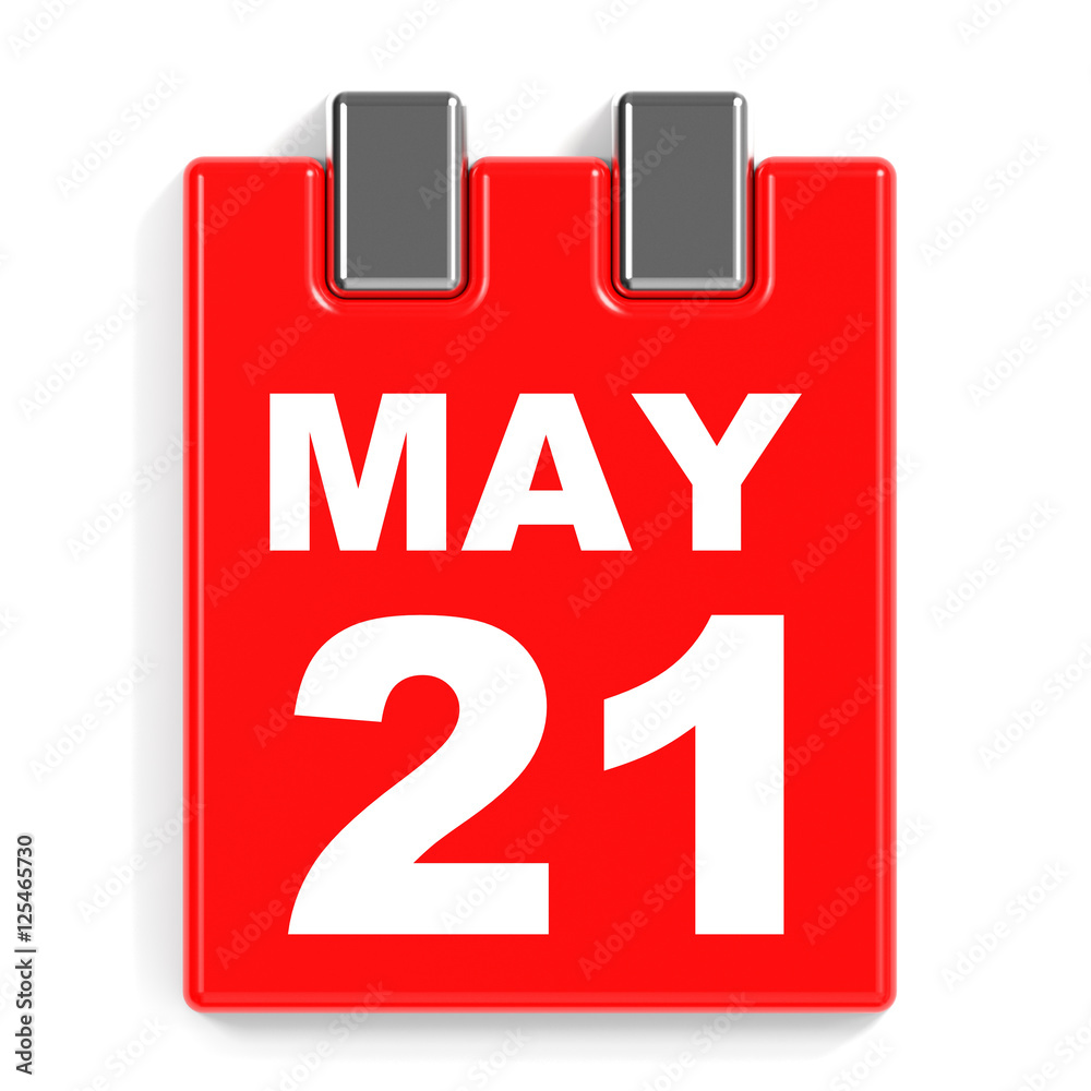 May 21. Calendar on white background. May 21. Calendar on white background.