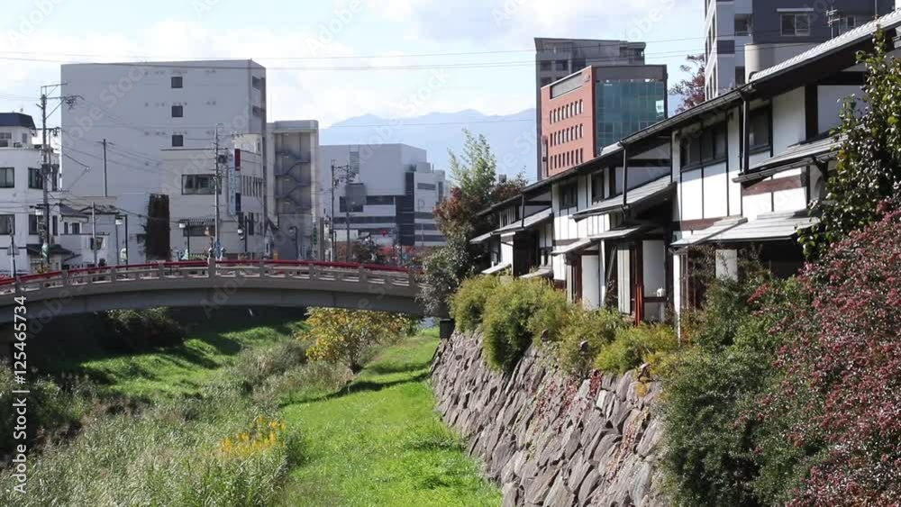 Japanese old houses on the rock wall Medium size Japanese old houses on the rock wall Medium size