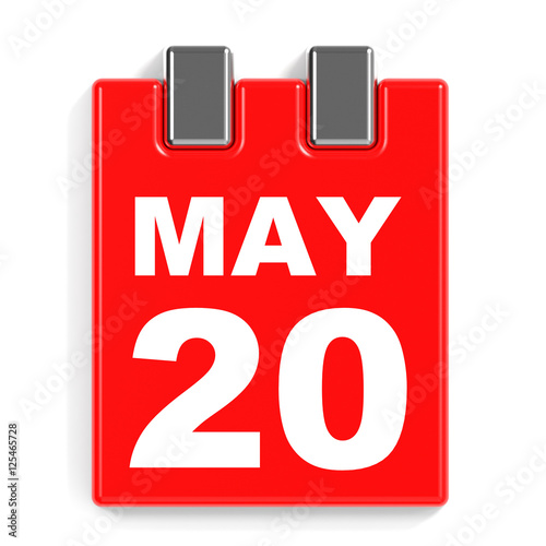 May 20. Calendar on white background.