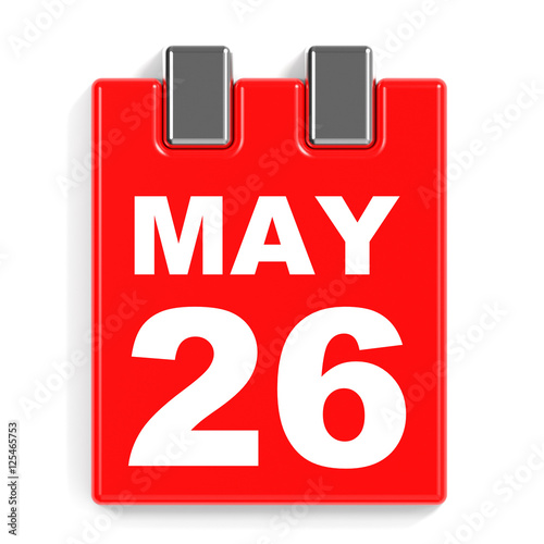 May 26. Calendar on white background.