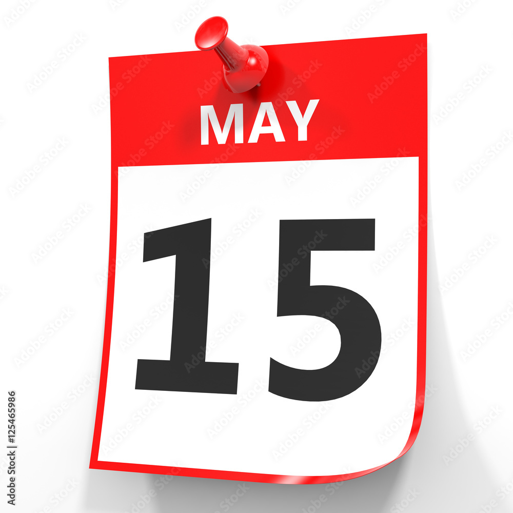 May 15. Calendar on white background. May 15. Calendar on white background.