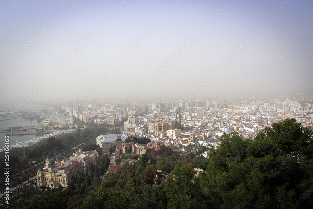 City of Malaga panorama, Spain