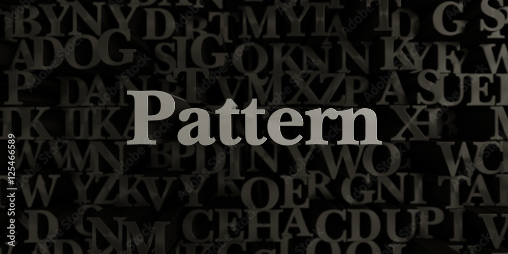 Pattern - Stock image of 3D rendered metallic typeset headline illustration.  Can be used for an online banner ad or a print postcard.