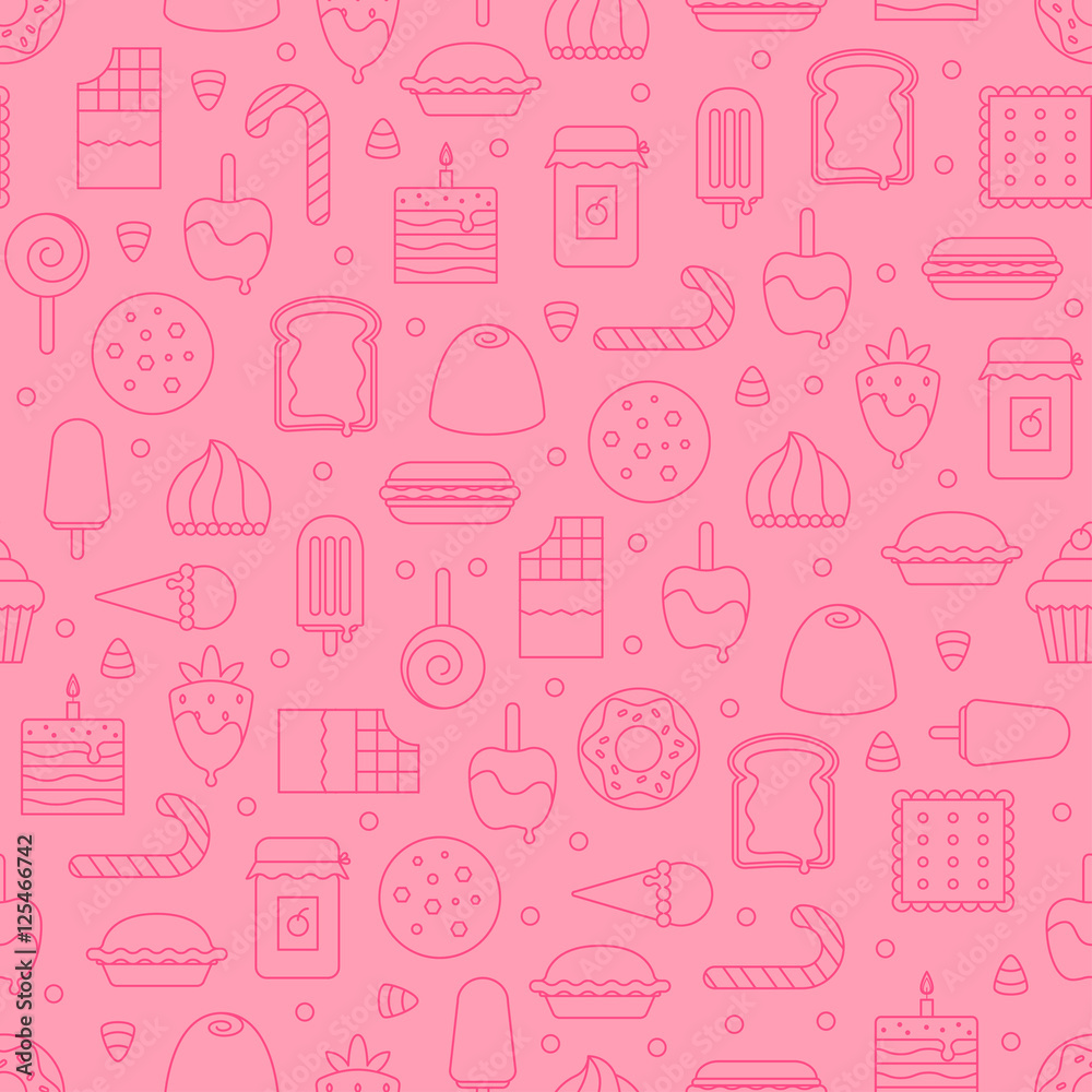 Sweet and candy icon seamless pattern. Made in line style. Sweet and candy icon seamless pattern. Made in line style.