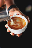 coffee latte art by coffee maker