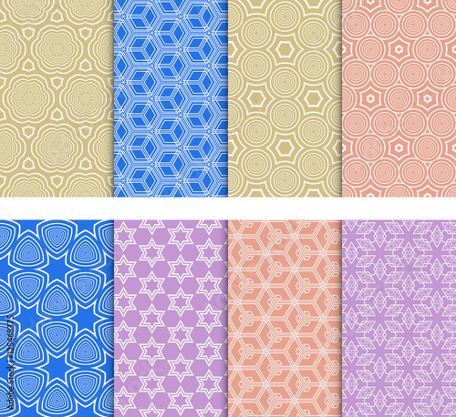 Shape of ?ircle, star, cube. Set of geometric seamless pattern. vector. for wallpaper design, prints