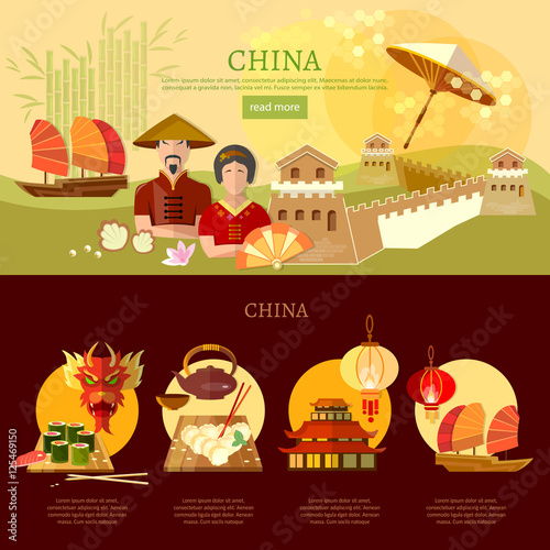 Photography China infographics, chinese traditions and culture