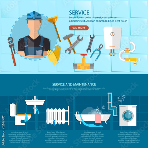 Plumbing repair service,professional plumber, different tools